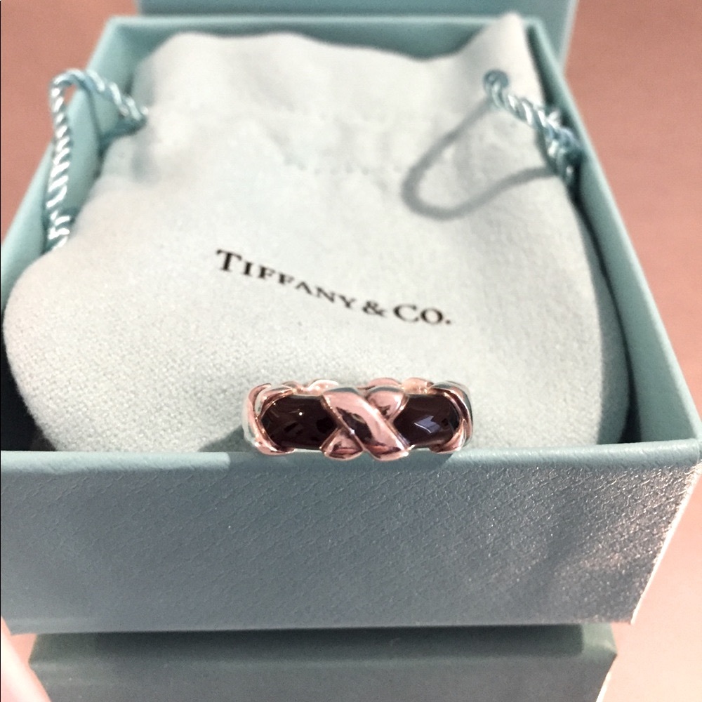 Tiffany Black Enamel Signature Band Ring